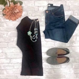 LOFT | Eggplant Purple Side Slit Sweater - Size M